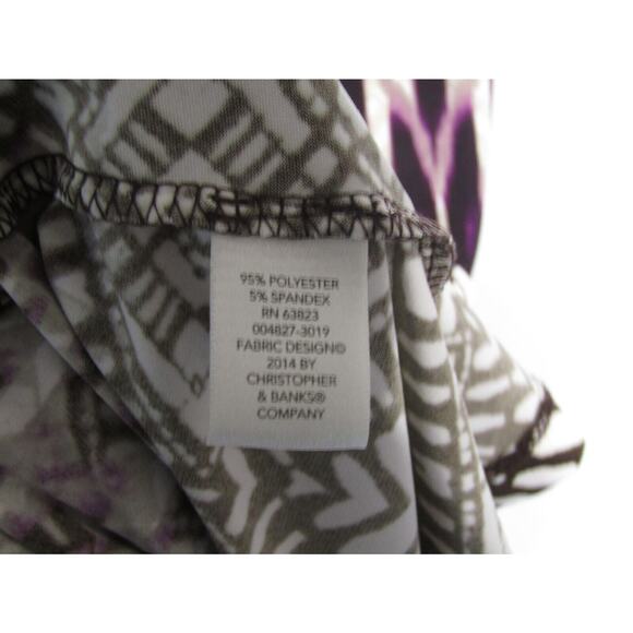 CJ Banks Maxi Skirt Womens 1X Elastic Waist Pull On A-Line Purple, Black, White - Picture 6 of 6